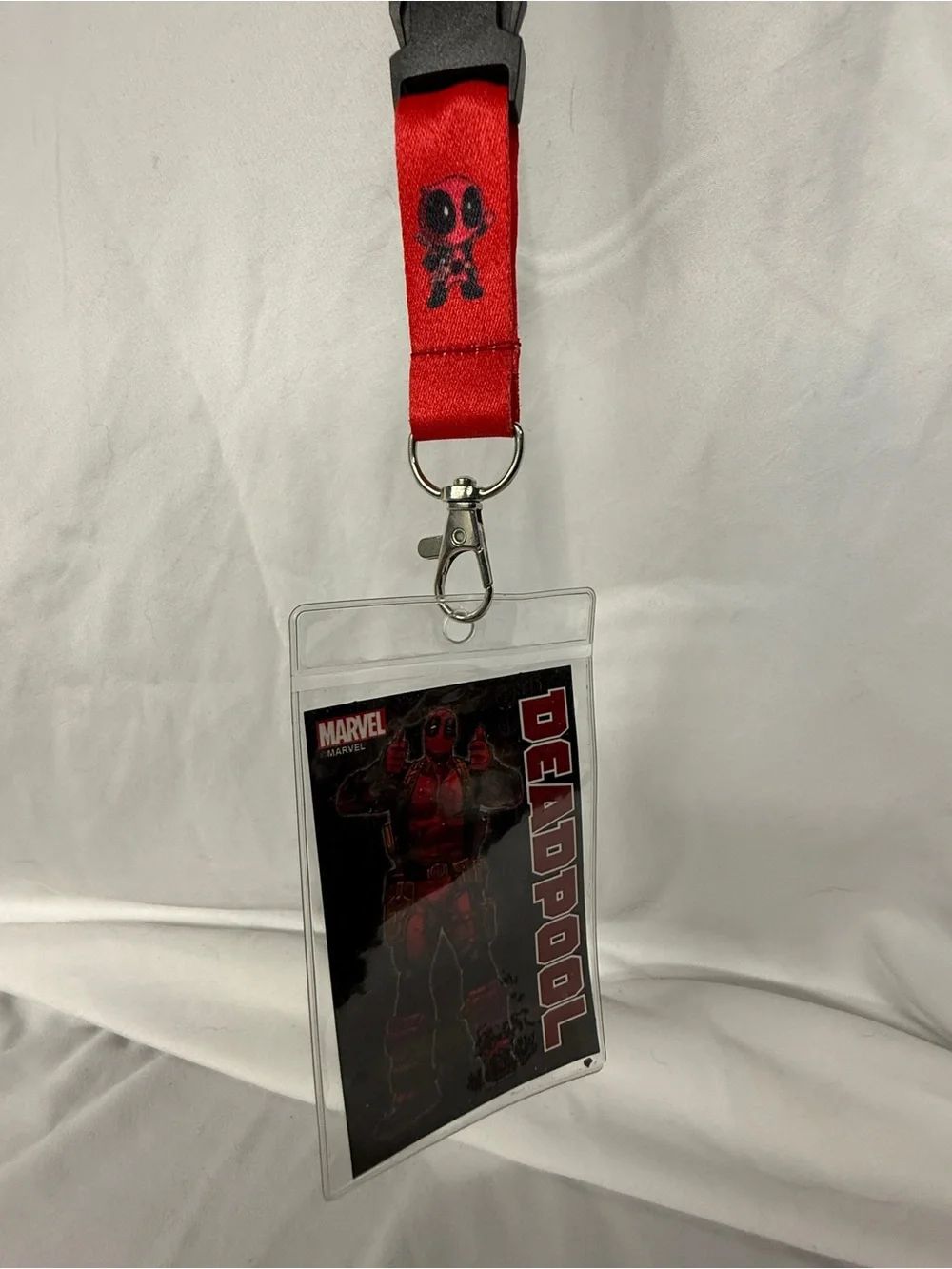 Deadpool Themed Lanyard ID Badge Holder Superhero Movie Keychain Neck Strap